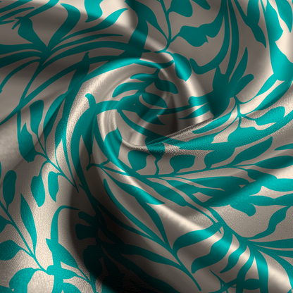 Figi Floral Silk Pillowcase in Aqua