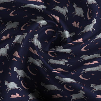 Counting Sheep Silk Pillowcase in Midnight