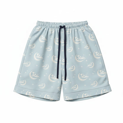 Over the Moon Flannel Pajama Shorts in Moonstone