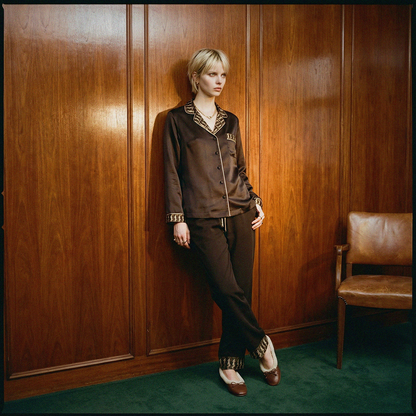 The Chronophotograph Silk Pajama Shirt in Darkroom