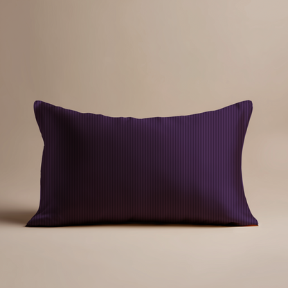 Hotel Stripe Silk Pillowcase in Plum