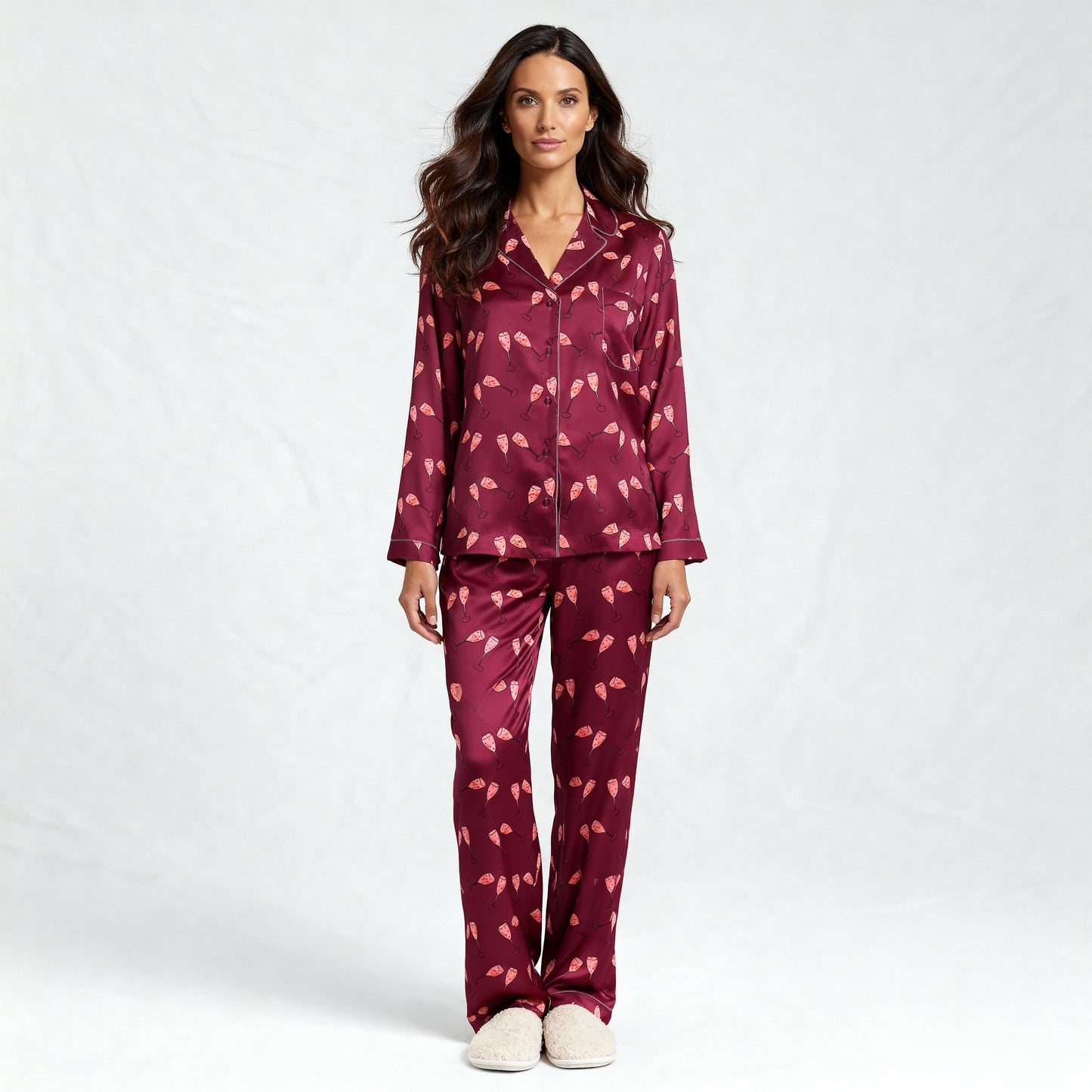 Nightcap Silk Pajama Pants in Rose