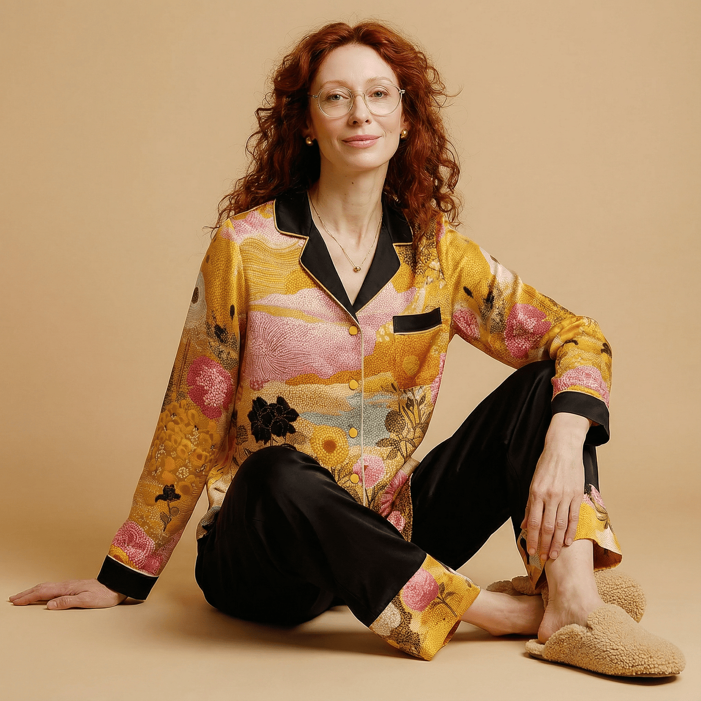 Mystic Silk Pajama Pants in Wonderland Contrast