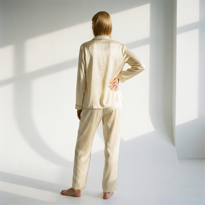 Light Spring Silk Pajama Pants in Lemon Posset | Seasonal Color Analysis