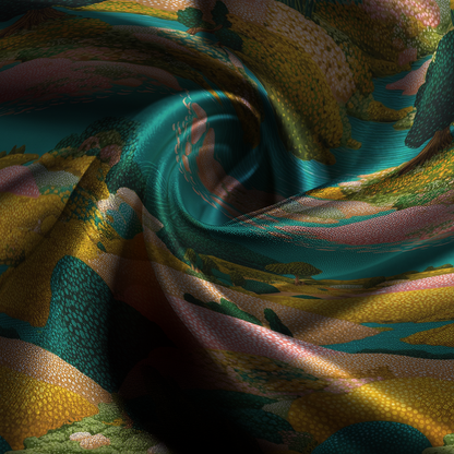 Meadow Silk Pillowcase in Early Spring