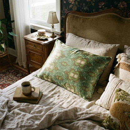 Palazzo Verde Silk Pillowcase in Versailles Green