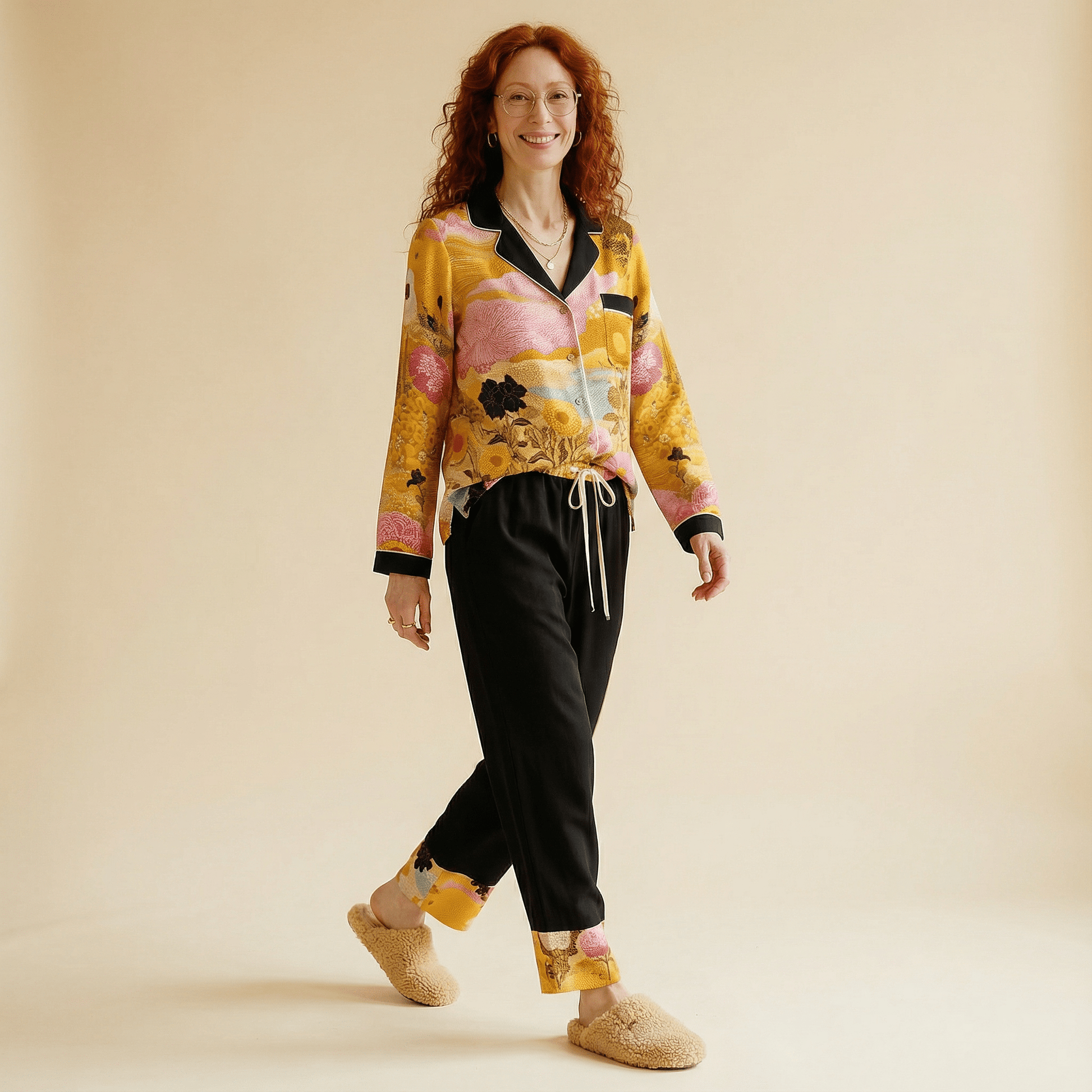 Mystic Silk Pajama Pants in Wonderland Contrast