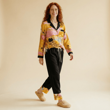 Mystic Silk Pajama Pants in Wonderland Contrast