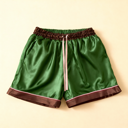 Wild Garden Silk pajama Shorts in Magic Tiger