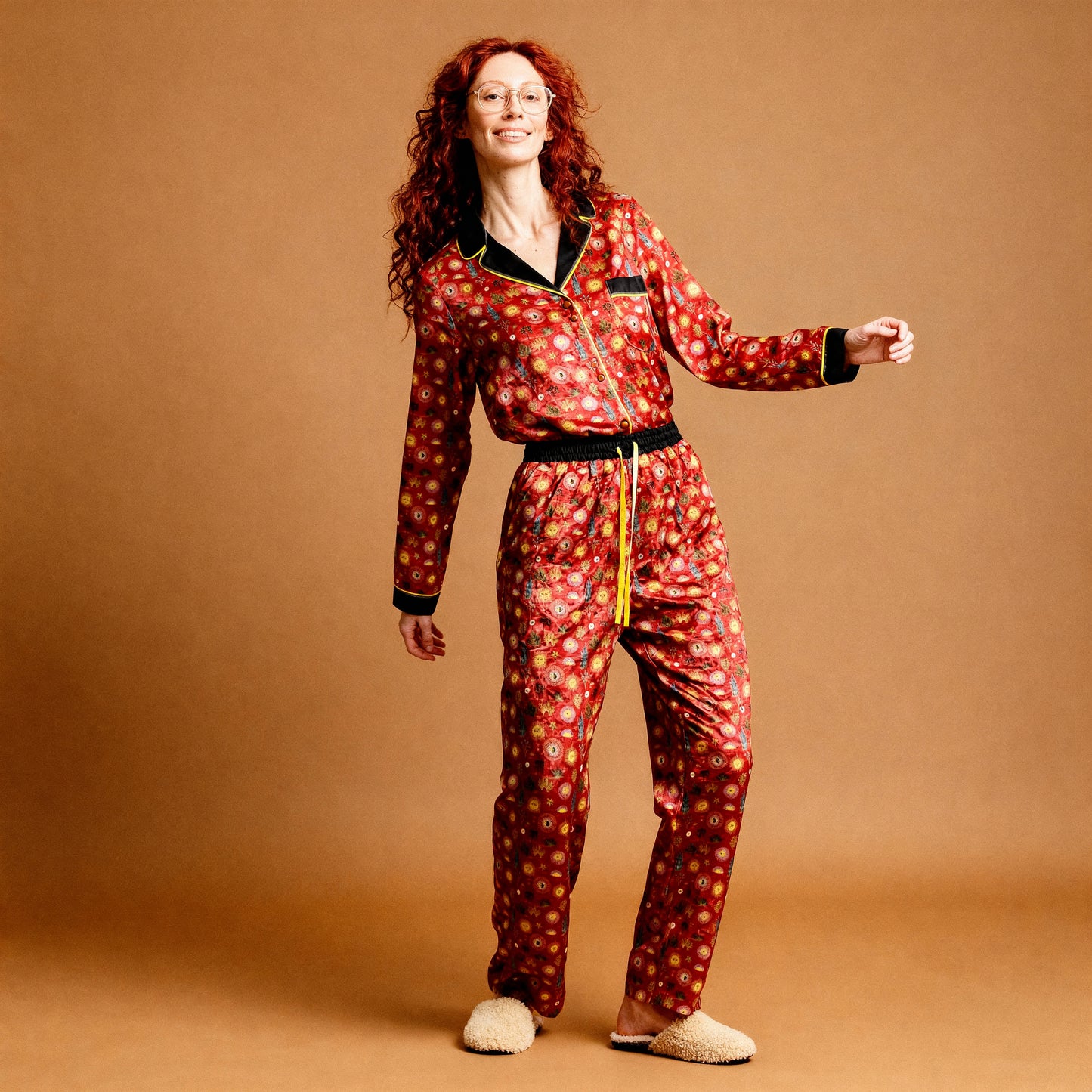 Sunburst Silk Pajama Shirt in Folk