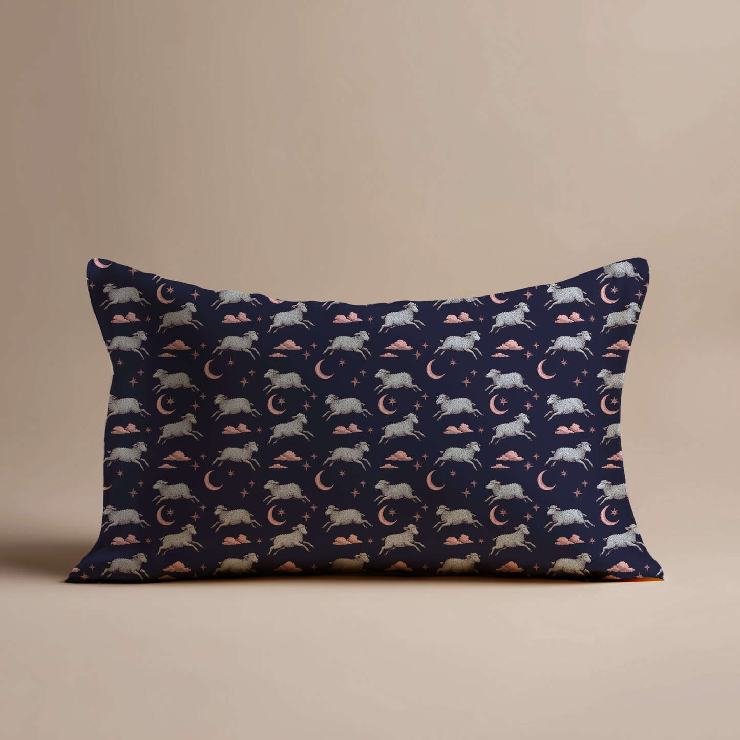 Counting Sheep Silk Pillowcase in Midnight
