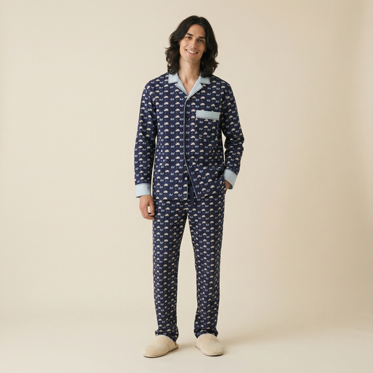 Like Rabbits Men's Pajama Top in Midnight