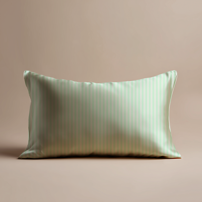 Hotel Stripe Silk Pillowcase in Mint