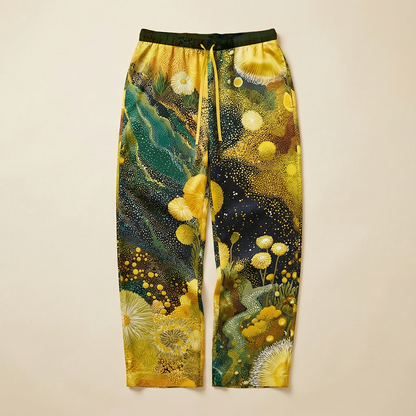 Zinnia Arcadia Silk Pajama Pants in Idyllic Night