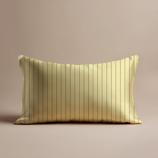 Classic Stripe Silk Pillowcase in Butter