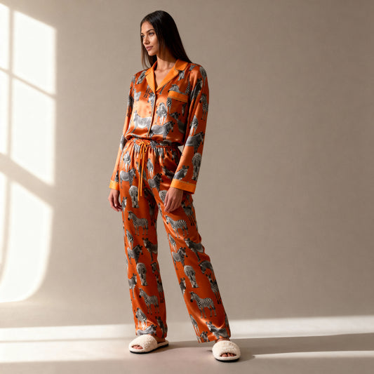 Zias Zebra Silk Pajama Pants