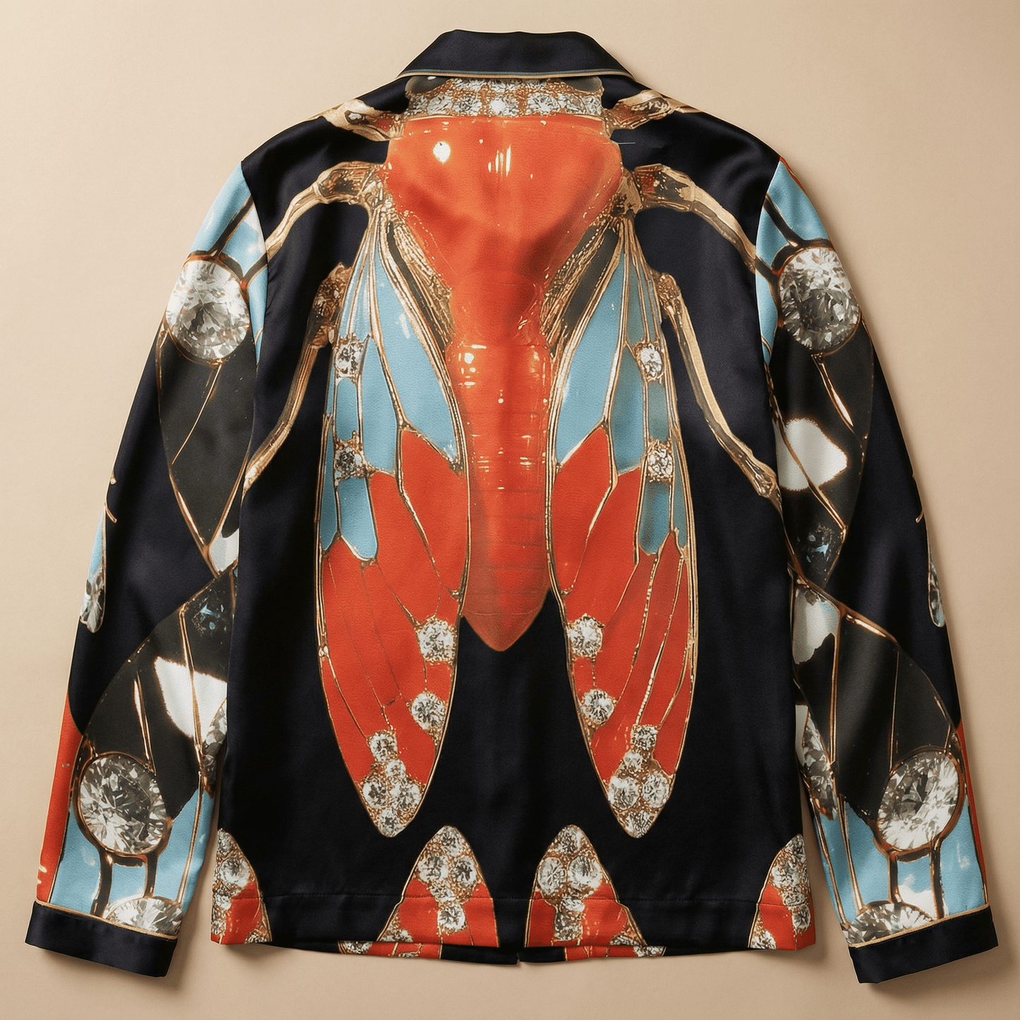 The Metamorphosis Silk Pajama Shirt in Jewel Box Dreams