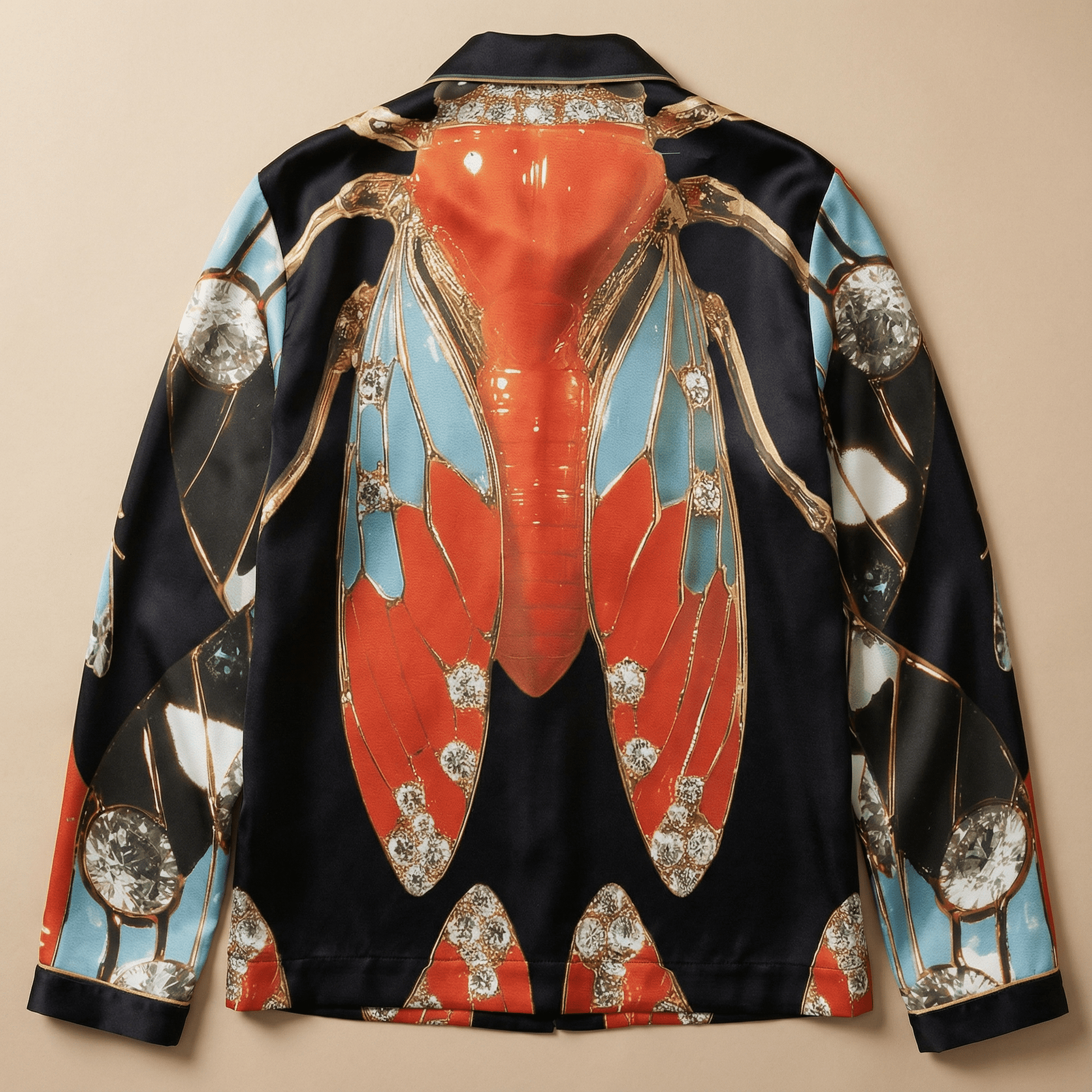 The Metamorphosis Silk Pajama Shirt in Jewel Box Dreams