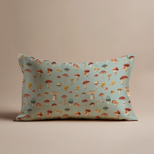 Mushroom Silk Pillowcase in Liberty Cap