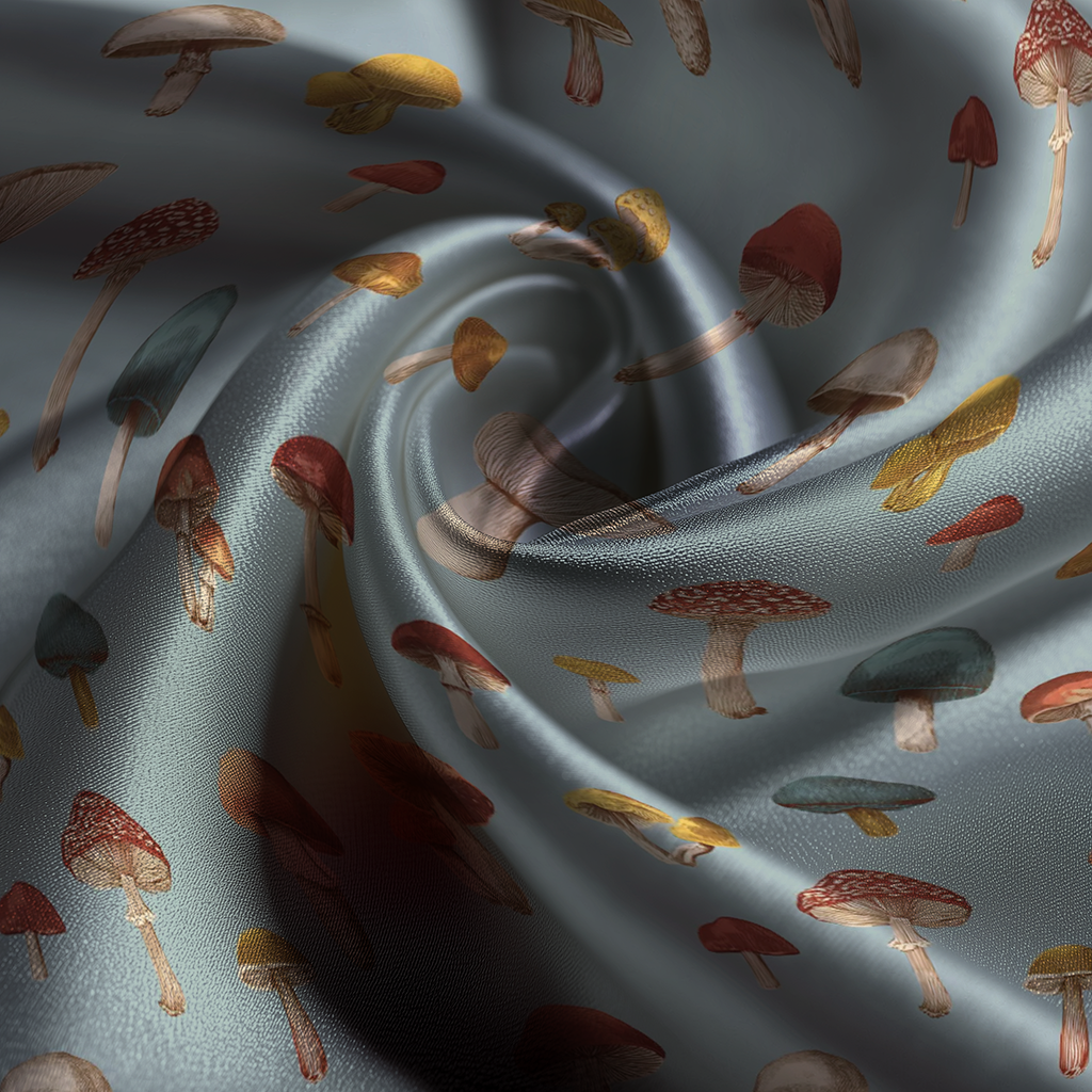 Mushroom Silk Pillowcase in Liberty Cap