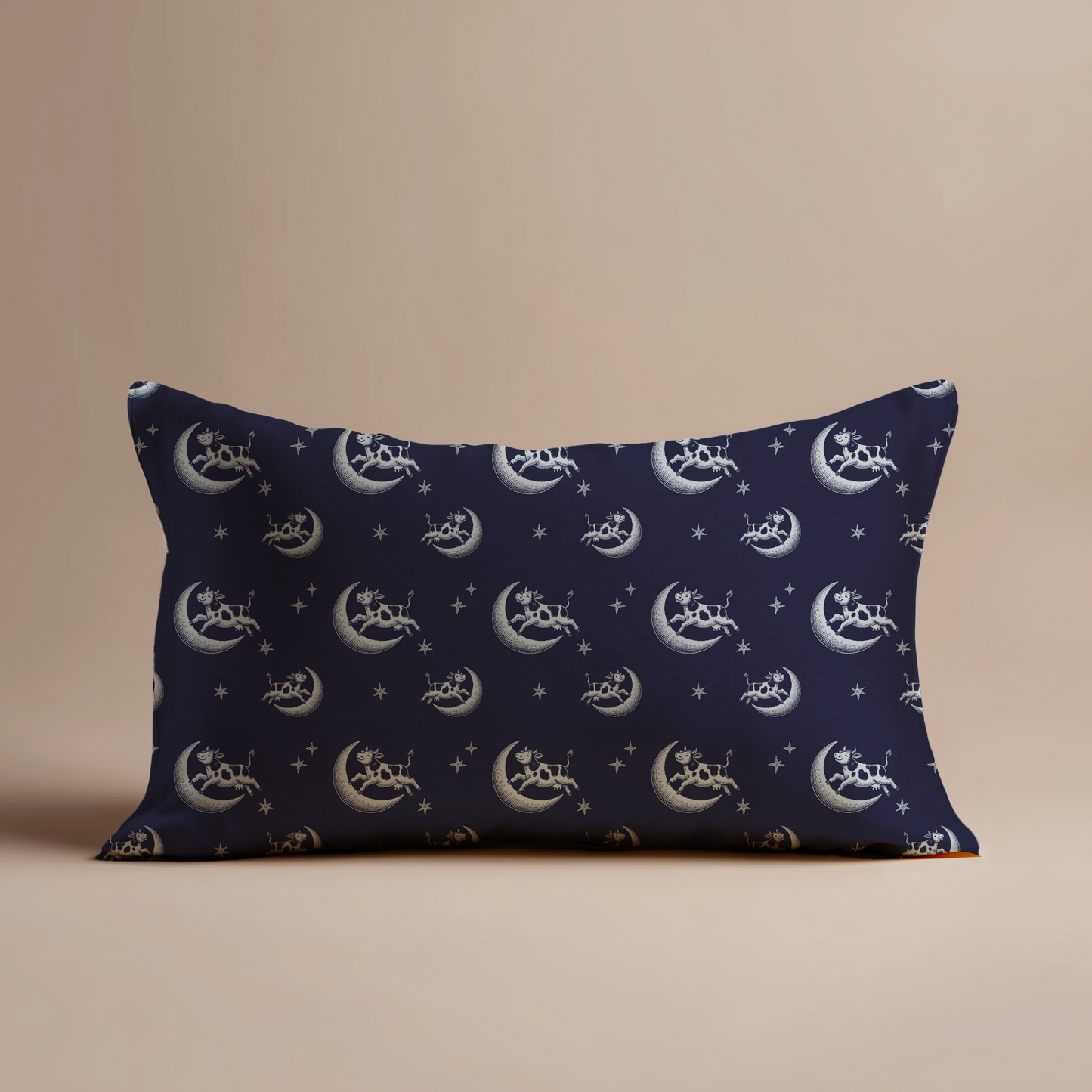Over the Moon Silk Pillowcase in Midnight