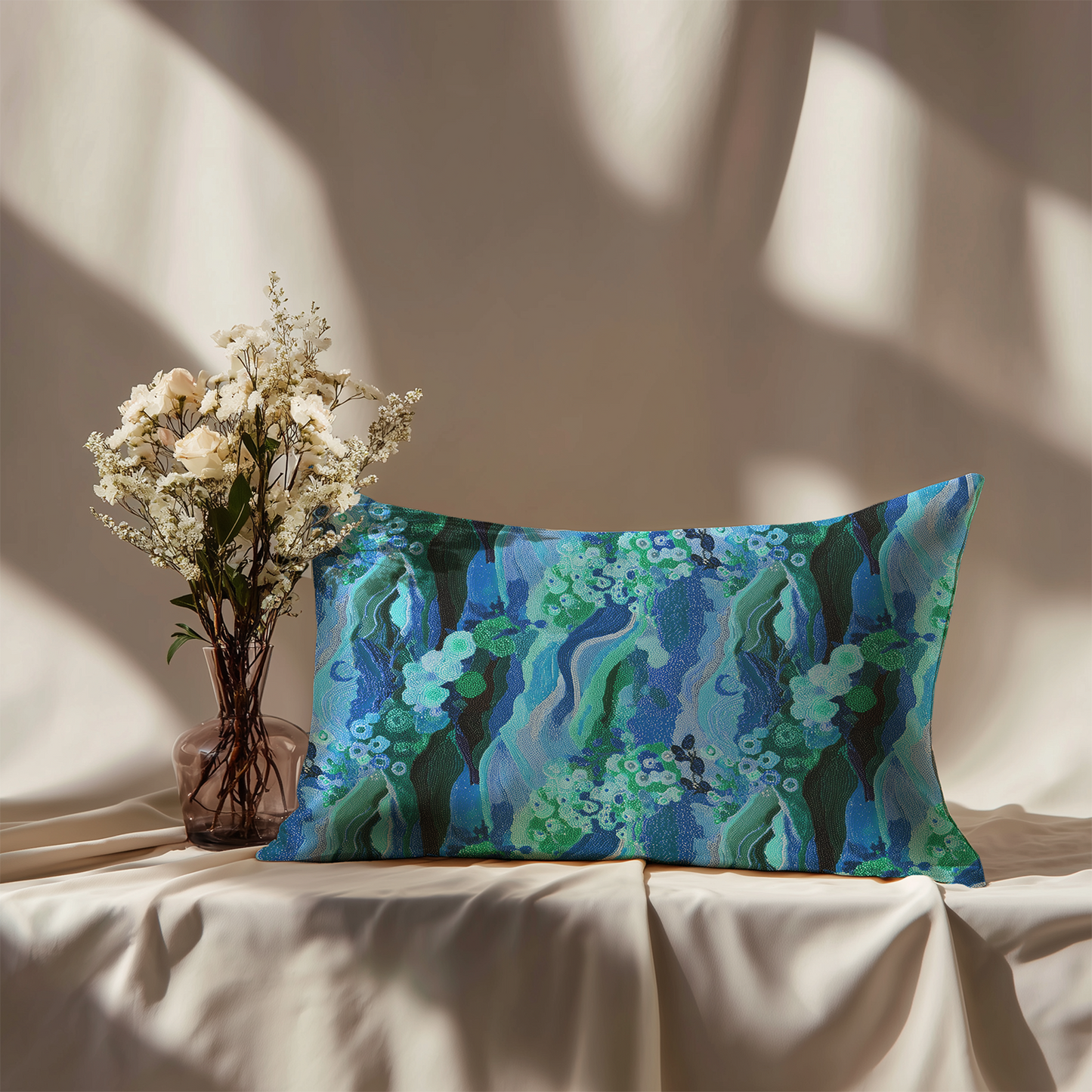 Dawn Silk Pillowcase in Ocean Breeze